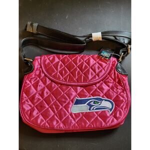 Seattle Seahawks Purse Hot Pink Satin Quilted NFL Licensed